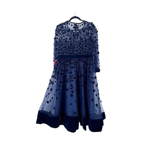 Mac Duggal Embellished Illusion High Neck Long Sleeve Fit & Flare Dress 12 NWT - Picture 6 of 13